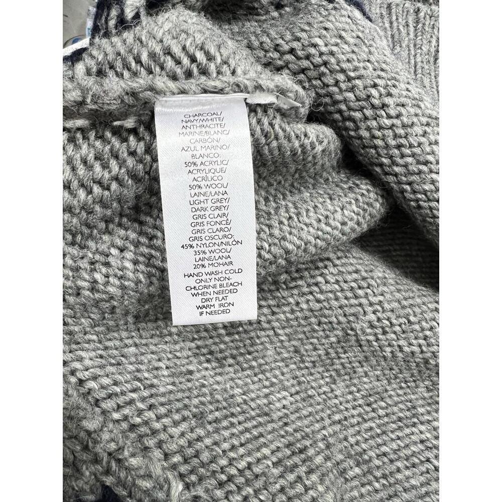 Ann Taylor Loft Fair Aisle High Low Sweater Gray Women Sz S Nordic Cozy Warm - Picture 7 of 9